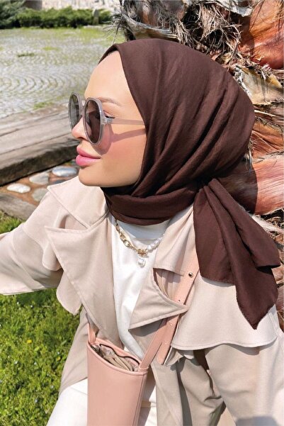 Organic Scarfs Pamuk Kraş Cazz Şal Modeli - Acı Kahve