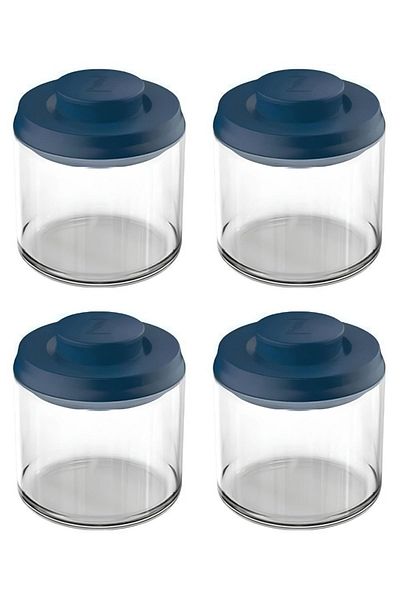Paşabahçe Zest 43663 - 4-Piece Blue Storage Set with 700 Cc Vacuum Lock Cover