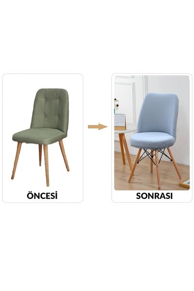 Faiend Yıkanabilir Streç Lastikli Likralı Oval Sandalye Kılıfı - Yuvarlak Sandalye Örtüsü (GRİ-RENGİ)