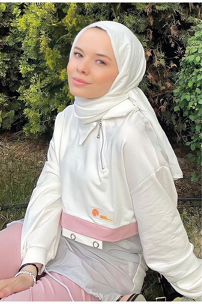 Organic Scarfs نموذج شال Cazz من القطن الأبيض