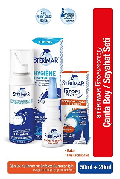 Sterimar Isotonic Yetişkin Burun Spreyi 50ml + Stop&protect Burun Spreyi 20ml