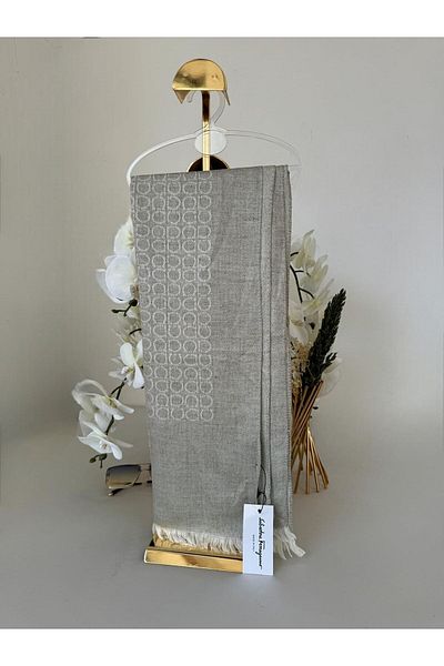 Organic Scarfs Navy Blue Salvatore Imported Wool Silk Shawl