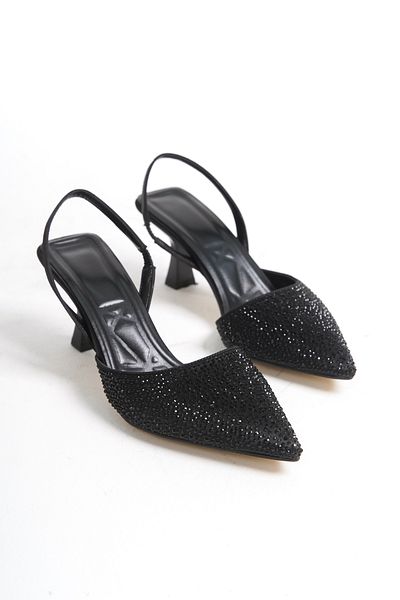 BUNİPARK Crystal Stone Detailed Evening Dress Stiletto