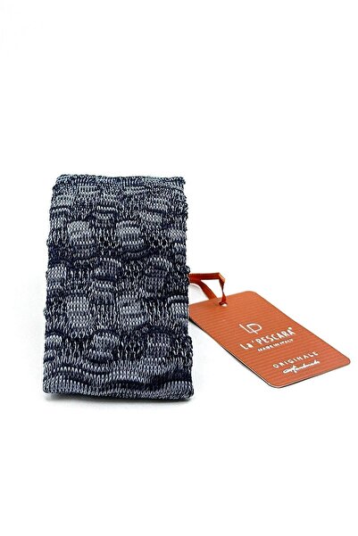 La Pescara Blue - Navy Blue Motif Pattern Knitted Tie KIR8358