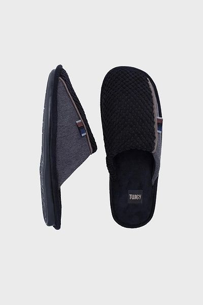 Twigy Ανδρικές παντόφλες σπιτιών Navy Blue Grey - Μοντέλα με τις περισσότερες πωλήσεις, σόλα Comfort