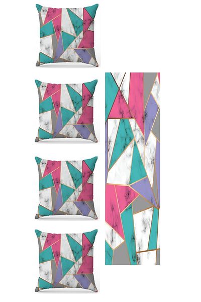 fdm desıgn 5 Pieces Double Sided Printed Special Design Decorative Throw Pillow Cover Runner Set