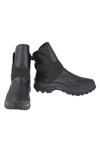 Moosefield Μαύρα γυναικεία μποτάκια από γνήσιο δέρμα