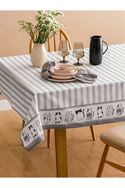 LC Waikiki مفرش طاولة مطبوع عليه قطة مقاس 150x200 سم من LCW HOME