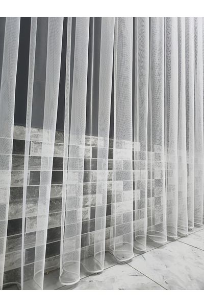 Art Perde Greek Tulle Curtain Tight Pleat (1/3) Suitable for All Rooms Skirt Leaded Tulle Curtain