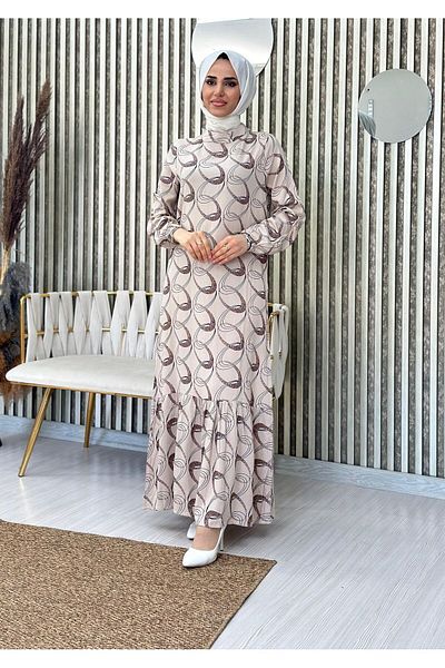 Moda Krash Viscose Patterned Summer Dress