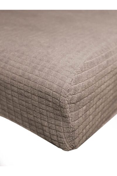 Faiend Açık Kahverengi  Sandalye Kılıfı Yıkanabilir Likralı Esnek Lastikli Sandalye Örtü 6 Adet