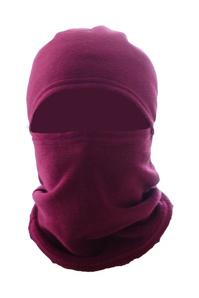 Mrey Thermal Purple Candy Fleece Snow Mask - Unisex Winter Cap, Beanie Neck Collar Biker Helmet
