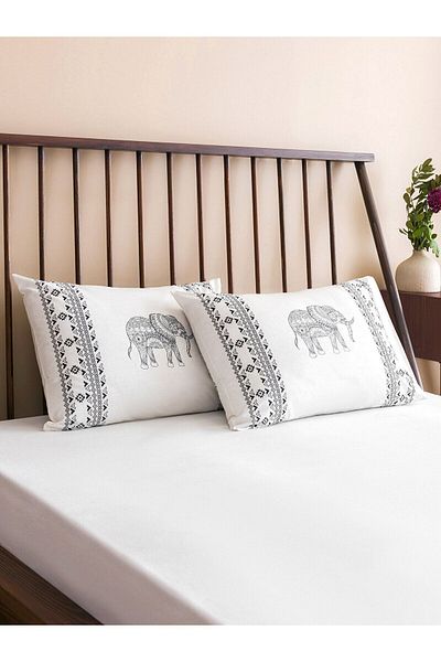 LC Waikiki LCW HOME 2-pack Μαξιλαροθήκη με στάμπα ελέφαντα - 50x70 cm