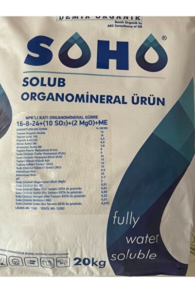 16-8-24 Organominerel NPK Gübre 20 kg