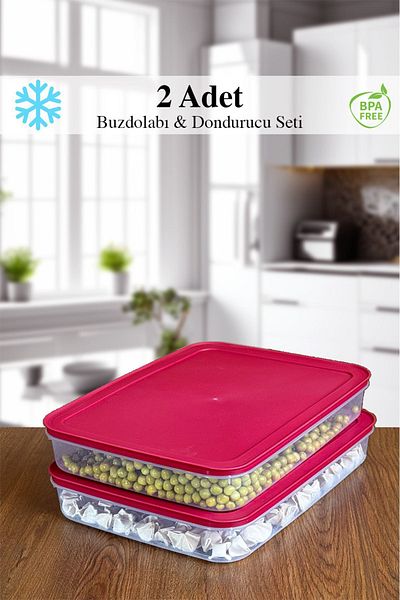 Mutfak Köşesi 2-Piece Microwave Refrigerator Organizer - Storage Container Suitable for Freezer and Diffuser 2600 ml