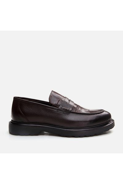 Hotiç Men's Loafer - Genuine Leather, Brown Color