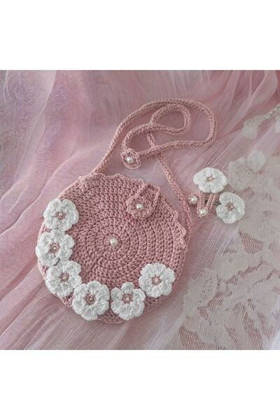 Kadın Girişimciler Atölyesi Принцеска чанта Розова чанта с детайли от цветя и...