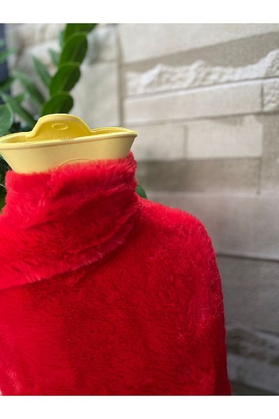 BAZNADESİGN Red Plush Hot Water Bag