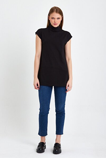 Avones Women's Stand Collar Sleeveless Knitted 100% Cotton Tunic