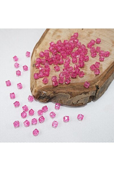 Prestij Boncuk Cub de mărgele acrilice fucsia - model cubic de 10 mm, set de ...