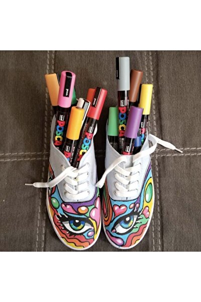 Uni 0.7mm Posca Marker Pen - Felt Tip, 15Pcs Assorted Colors Set