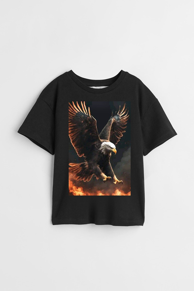 Darkia تي شيرت للأطفال للجنسين من Attack Eagle - مطبوع عليه النسر الهجومي