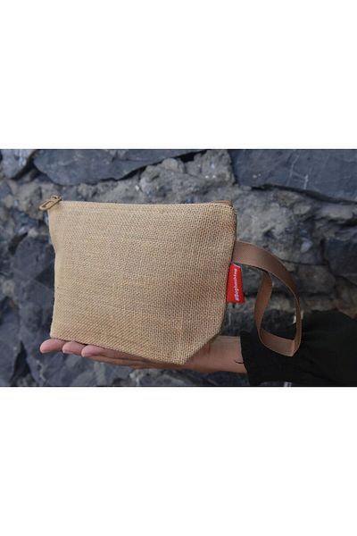 Baghashtag Τσάντα Portfolio από άχυρο γιούτας - Glittered and Bellows