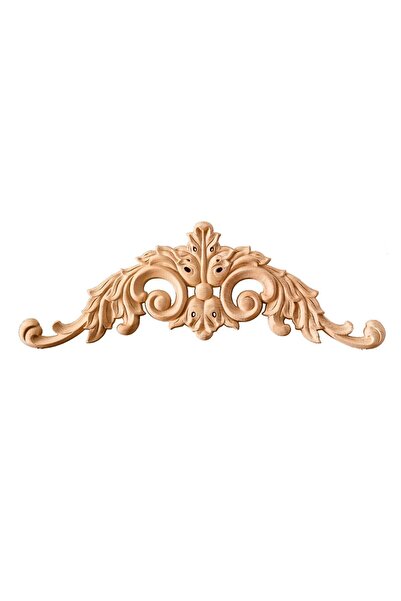 ALTIN İŞ Taç Motif Aplik Oymalı Ahşap Boyanabilir Dekoratif Aksesuar 35x12x1,...