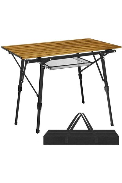 Funky Chairs Elite Alüminyum Teleskopik Ayaklı Kamp Piknik Masası - Ahşap Desen
