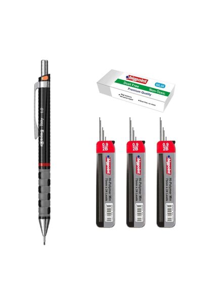 Art Tone قلم رصاص من سلسلة Study ROTRING TİKKY برأس متنوع 1.0 مم أسود وBigpoi...