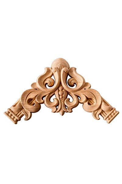 ALTIN İŞ Köşe Aplik Dekoratif Aksesuar Boyanabilir Işlemeli Ahşap 15x15x3 Cm ...