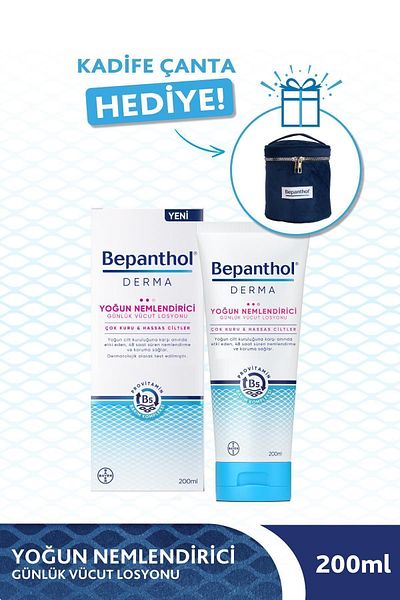 Bepanthol 200ml Velvet Bag - Derma Intensive Moisturizing Daily Body Lotion