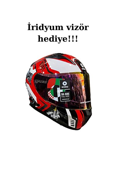 Shiro TEZ MOTOR FULL FACE (KAPALI) MOTOSİKLET KASKI SHİRO SH-605sv SHADOW + İRİDYUM VİZÖR HEDİYE