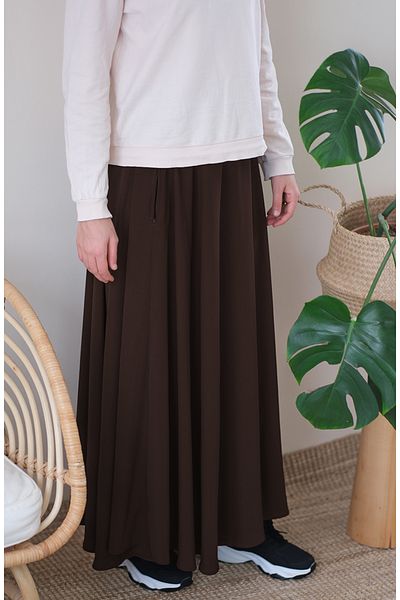 suhneva Dark Brown Flared Skirt