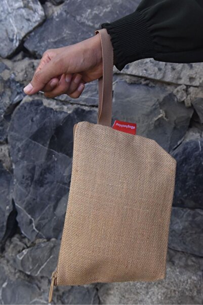 Baghashtag Simli Körüklü Jüt Hasır Portföy Çanta