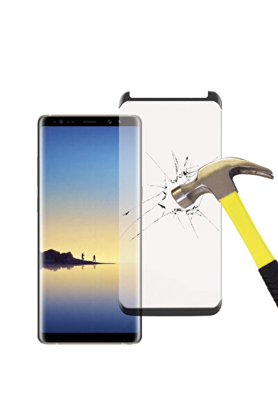 Smart Tech Samsung Galaxy Note 8 Tam Kaplayan Kavisli Cam ekran Koruyucu Siyah