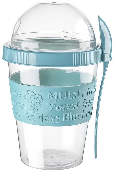 BLACK DEER Go Detox - 600 ml Yogurt Muesli Container with Lid, Spoon and Fruit, Nutrition Diet