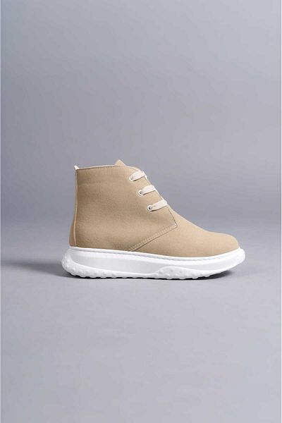 BZ Moda B204 Ανδρικές χειμερινές μπότες σουέτ με ορθοπεδική σόλα και ανθεκτικές στο νερό και το κρύο - Lace Up, μπεζ