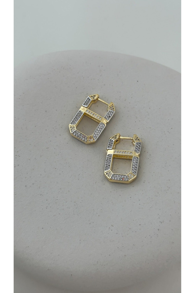 HOSBUTIK Gold Earrings with Zircon