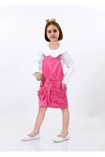 Kamex Fuchsia Leather Children's Slippers and T-Shorts