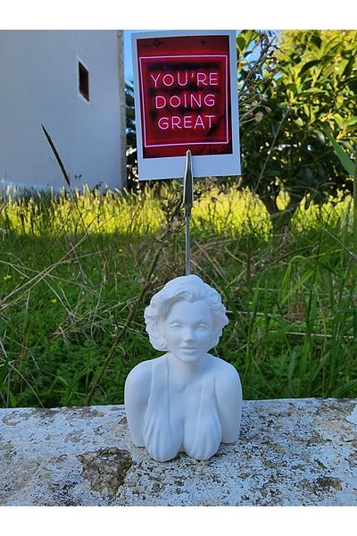Rota Hediyelik White Marilyn Monroe Note Holder Note Holder Photo Holder Office Business Card Desktop