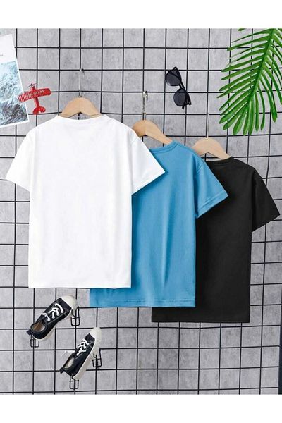 DAXİS Sportwear Company Set de 3 tricouri imprimate pentru baieti si fete