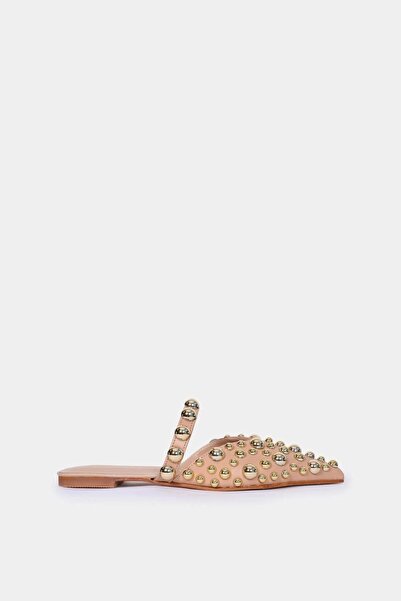 Letafia Nude Lori - Papuci de damă Gold Drops