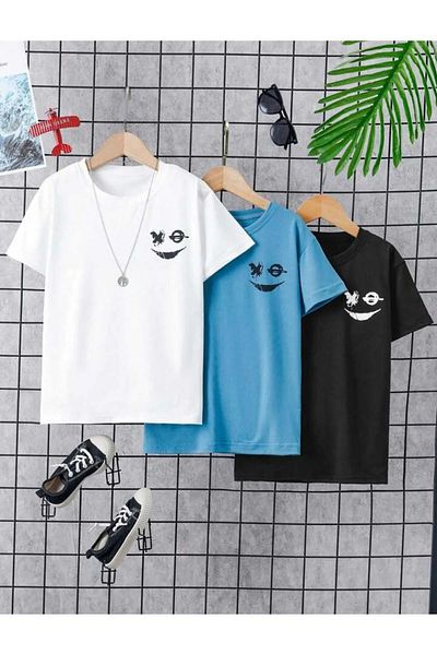 DAXİS Sportwear Company Set de 3 tricouri imprimate pentru baieti si fete