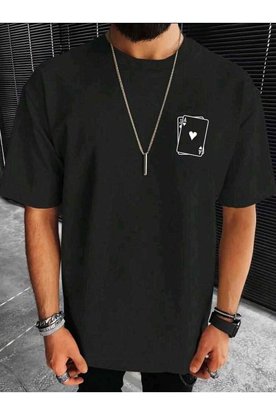 Pink Sky Unisex Oversize T-Shirt - Card Printed