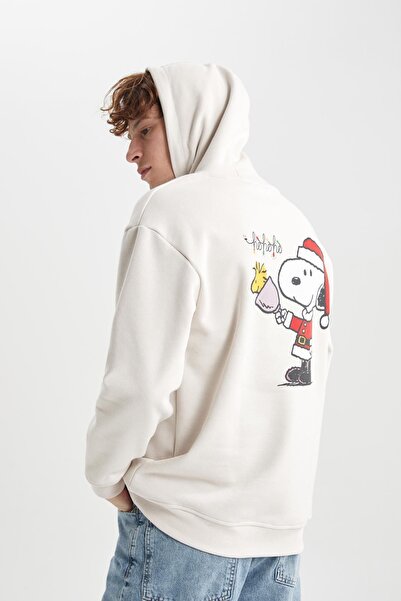 DeFacto سويت شيرت بغطاء للرأس بطابع سنوبي للعام الجديد A9354ax23wn