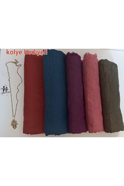 HAR-UM Ticaret موديل شال حجاب نسائي من الخيزران - طقم من 5 قطع زيتي، قرميدي، ...