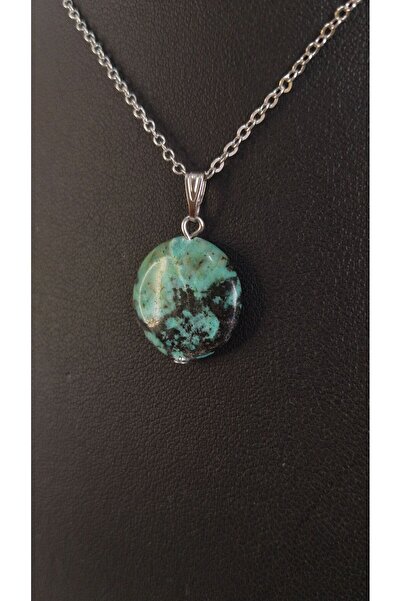 kuartz Afrika Turkuaz Sertifikalı Kolye. Güçlü Cazibe, Nazar, Negatif Enerjil...