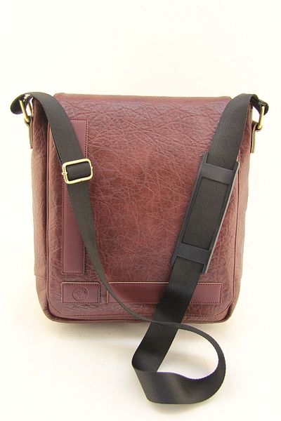 HNB Claret Red Faux Leather Unisex Waterproof Laptop Bag - Business School Paperwork Postman