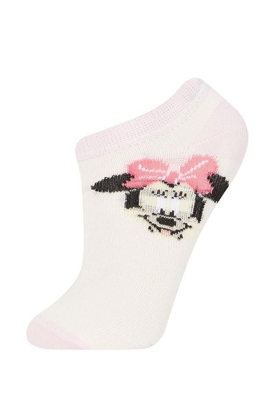 DeFacto Disney Mickey & Minnie Girl's Cotton Booties Socks Set of 5 - B0902a8ns